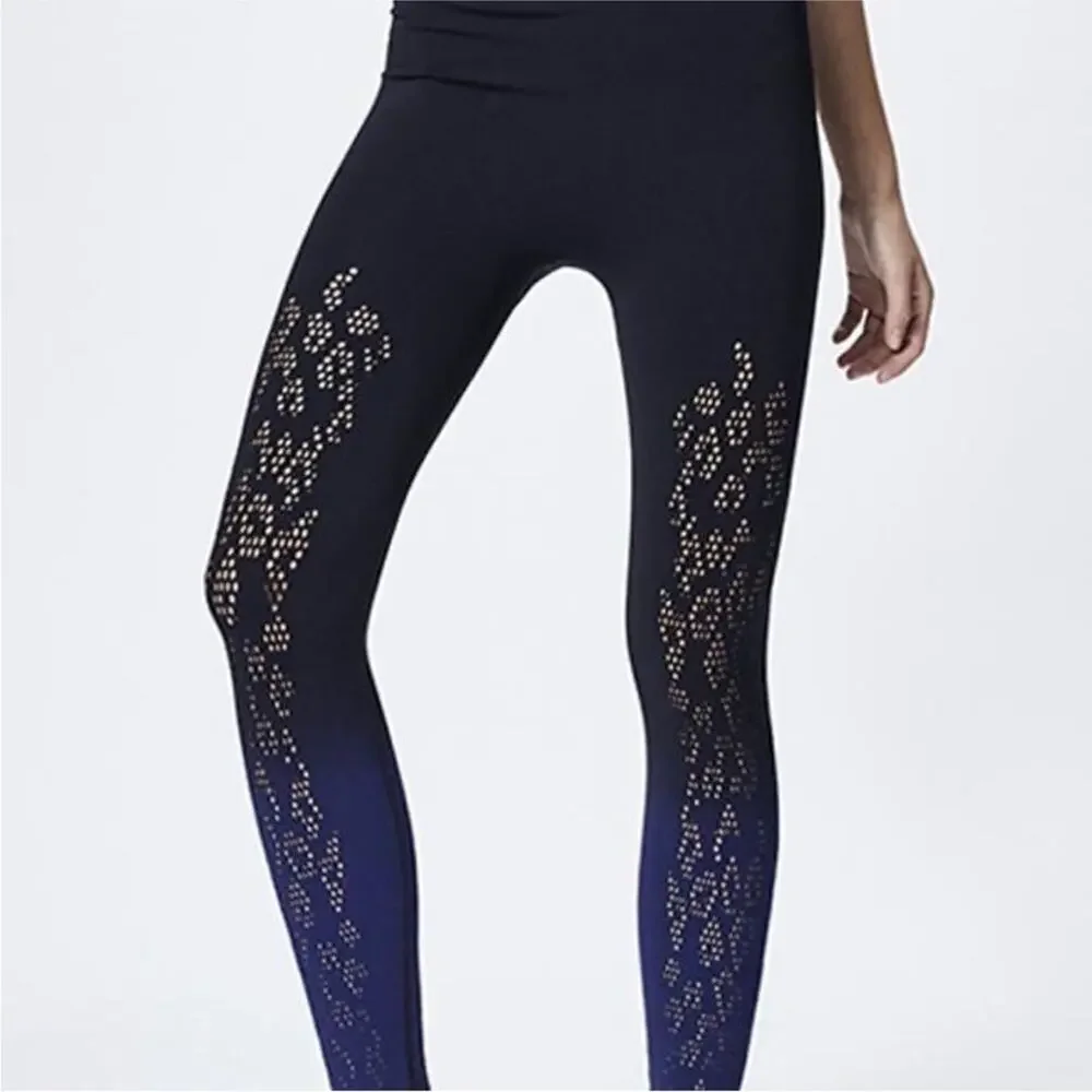 Varley Dover dip dye legging black ombré blue Yoga Active Size XXS XS
